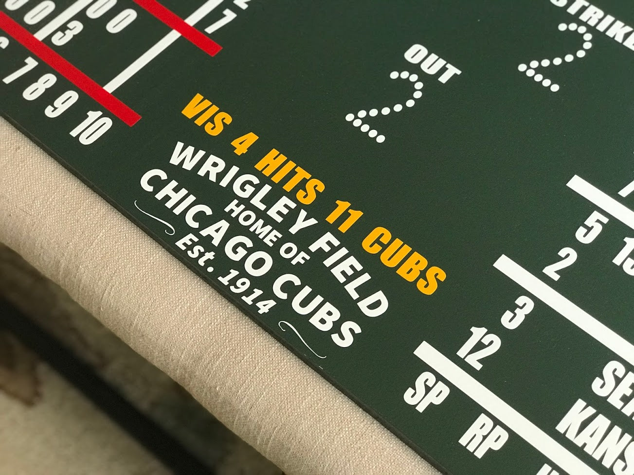 Chicago Cubs Wrigley Field Replica Scoreboard Custom Logo