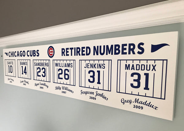 Chicago Cubs Retired Numbers Collectible Sign Memorabilia MLB
