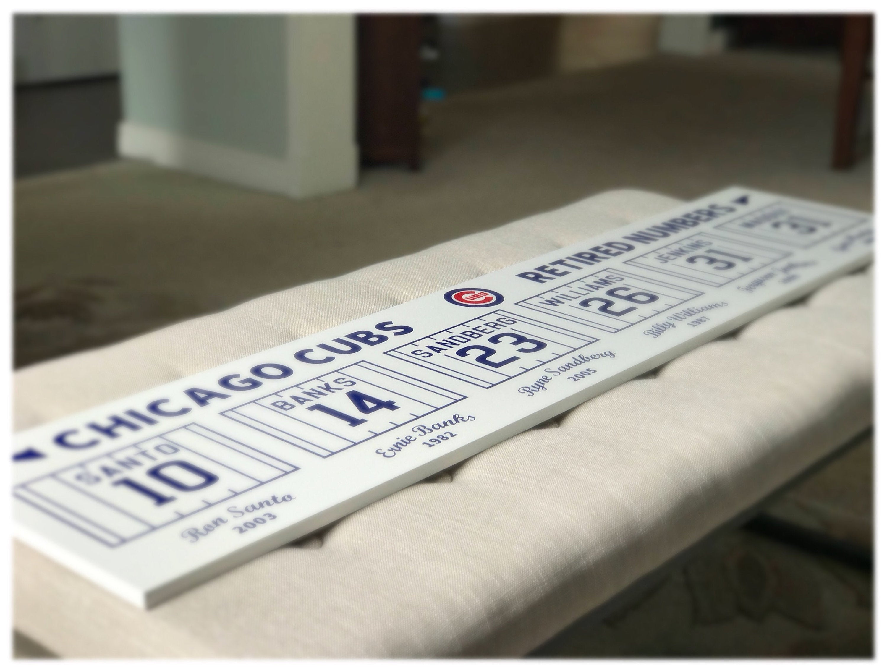 Chicago Cubs Retired Numbers Sign Memorabilia 49 Wide - Wrigley Field