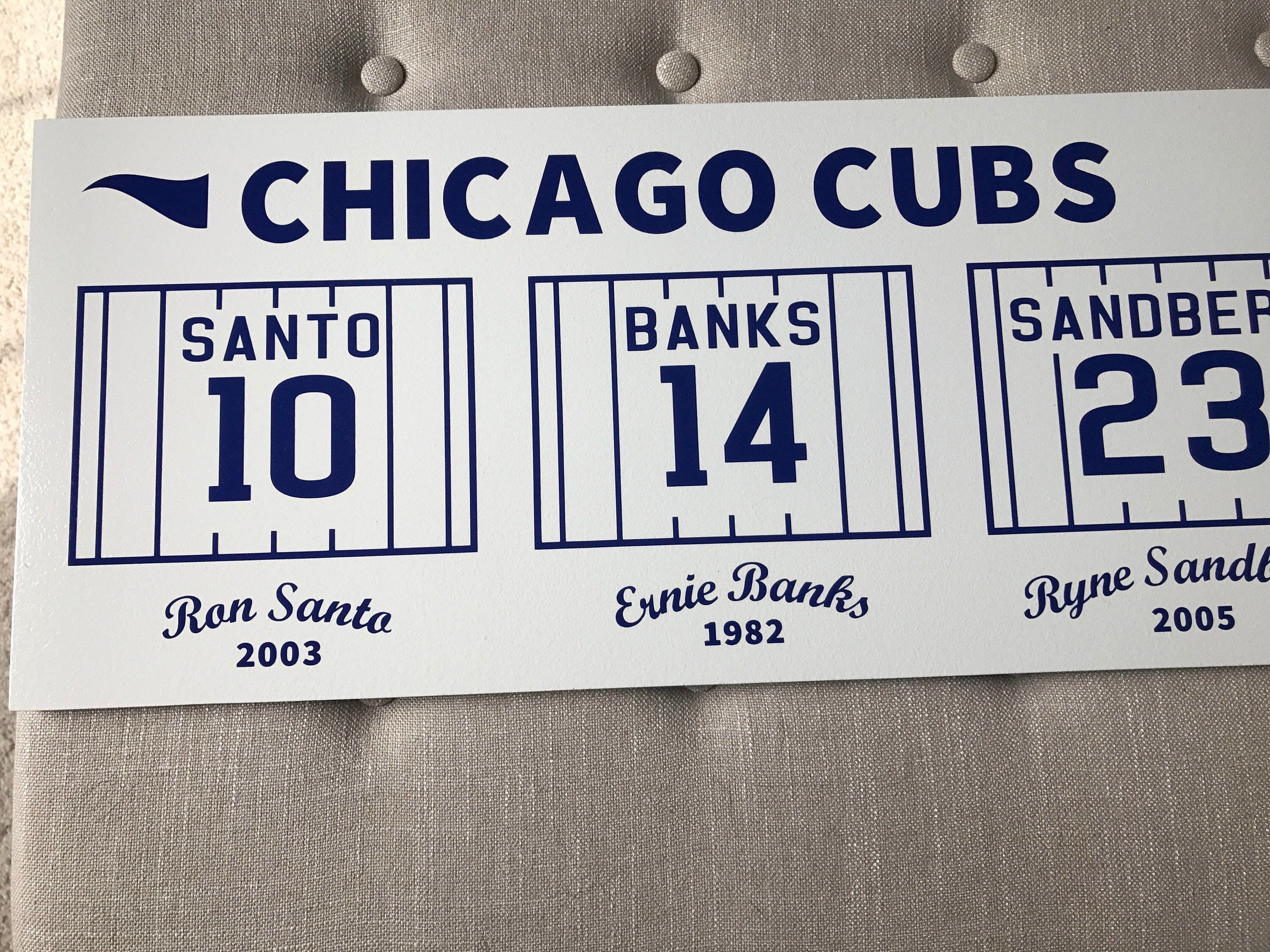 Ernie Banks Ron Santo Billy Williams Cubs Retired Numbers Signed