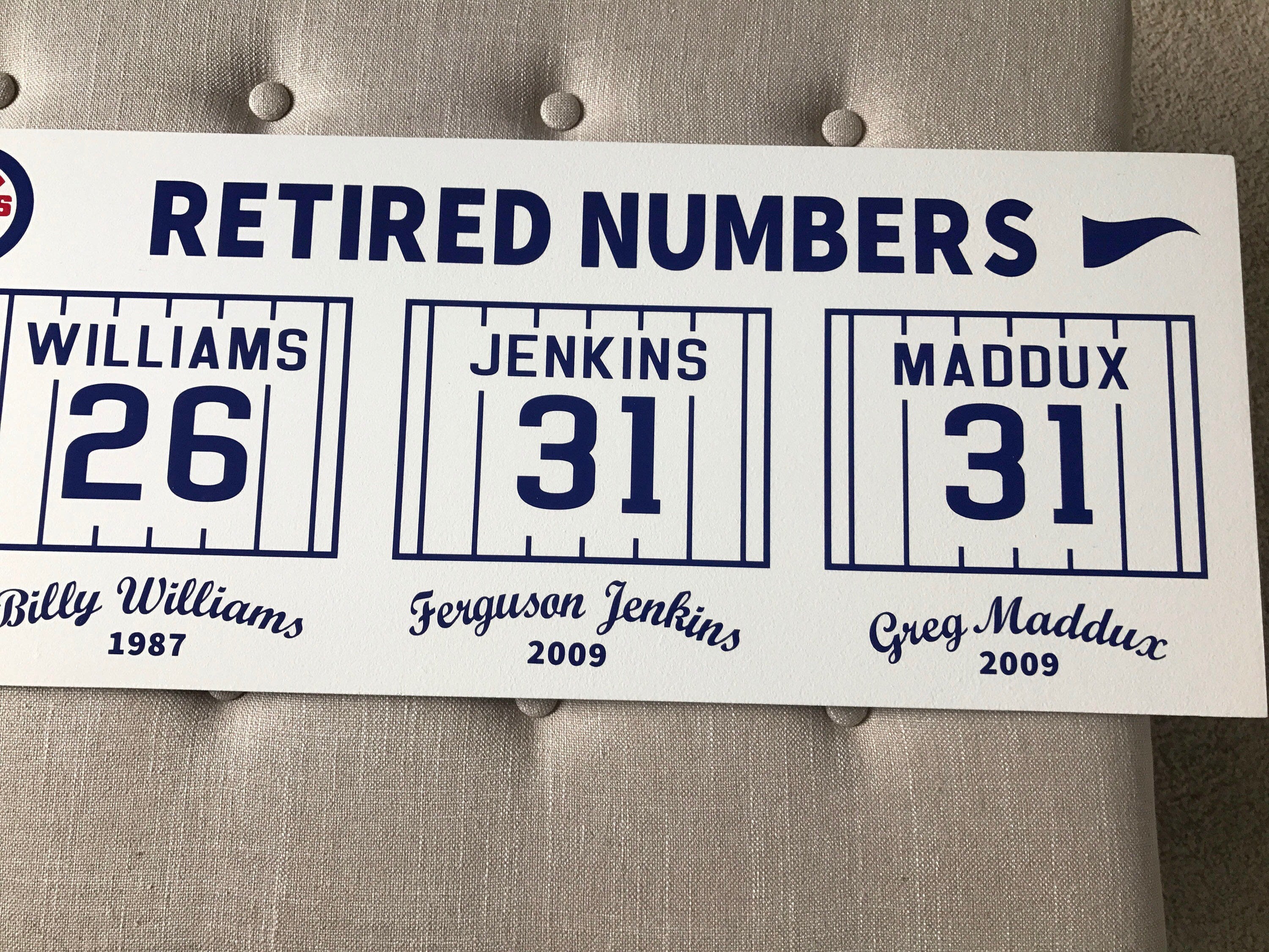 Chicago Cubs Retired Numbers Collectible Sign Memorabilia MLB 