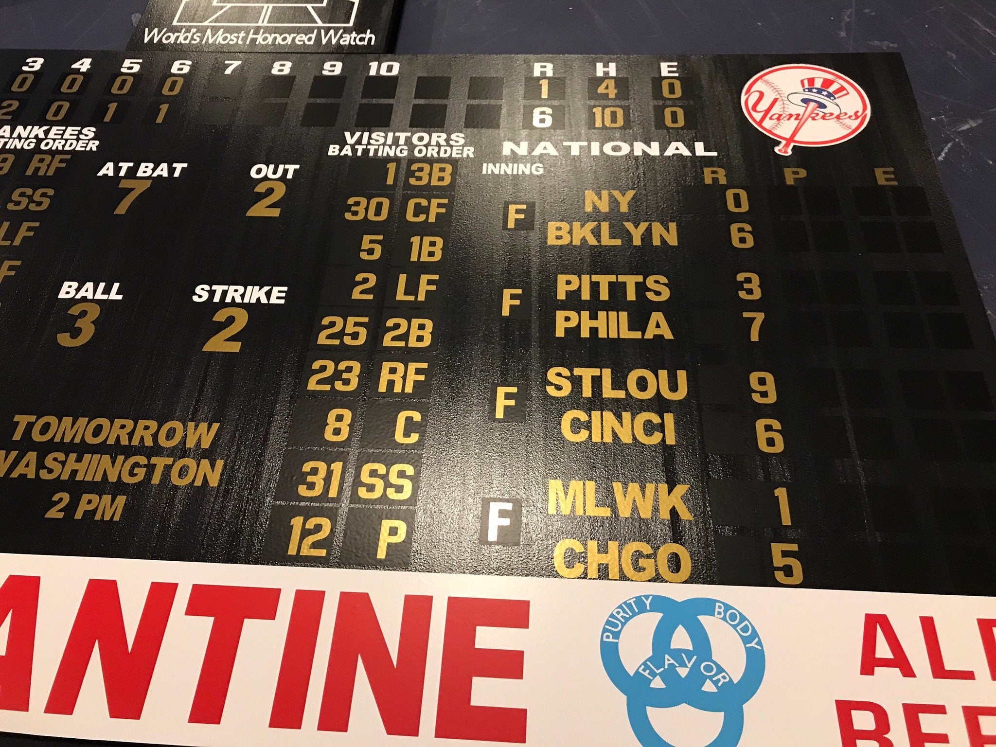 Yankee Stadium scoreboard